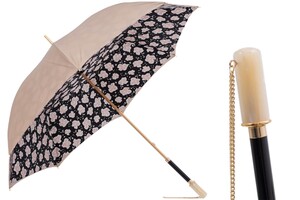Regenschirm Damen Macchioline - Manuelle �ffnung - 100% Polyester - Griff aus Acetat - Handmade in Italy