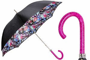 Regenschirm Damen POP COOL - Manuelle �ffnung - 100% Polyester - Griff aus Acetat - Handmade in Italy