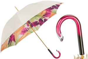 Regenschirm Damen Tropischer - Manuelle �ffnung - 100% Polyester - Griff aus Acetat - Handmade in Italy