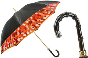 Regenschirm Damen mit Pinselstriche, Doppelgewebe - Manuelle �ffnung - 100% Polyester - Griff aus Acetat - Handmade in Italy