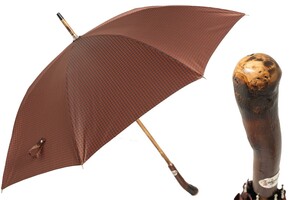Regenschirm Herren Kastanie, Cangiante - Handmade in Italy