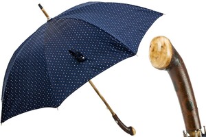 Regenschirm Herren Kastanie, Gerade Griffform - Regenschirm Kastanie, Gerade Griffform - Handmade in Italy
