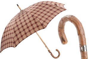 Regenschirm Herren Luxusschirm mit Holzgriff - Handmade in Italy