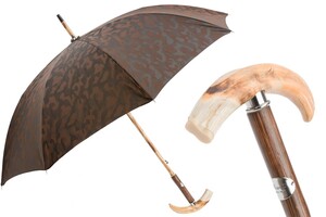 Regenschirm Herren mit Warthog Zahn - Handmade in Italy