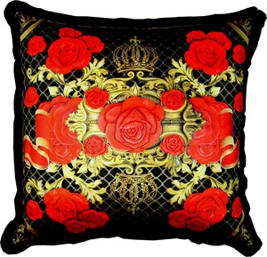 Riesiges XXL Luxus Barock Kissen Roses Pomp��s by Casa Padrino von Harald Gl��ckler 80 x 80 cm mit funkelnden Glitzersteinen