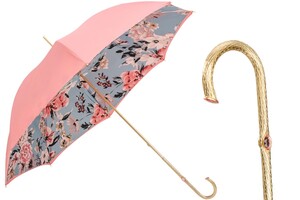 Rosa Regenschirm mit Blumen f�r Damen - Handmade in Italy