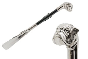 Schuhanzieher Schuhl�ffel mit Griff aus Silber Bulldogge - Schuhl�ffel mit Griff aus Silber Bulldogge - Handmade in Italy