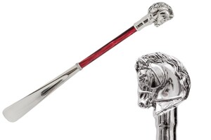 Schuhanzieher mit Silberpferd - Handmade in Italy