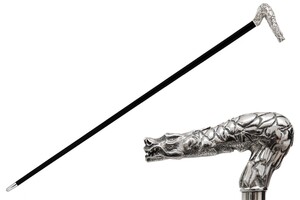 Spazierstock mit Drachen - Handmade in Italy
