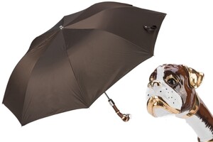 Taschenschirm Herren Faltbarer Regenschirm mit Deutscher Boxer - Handmade in Italy