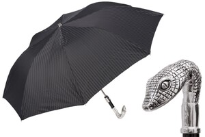 Taschenschirm Herren Faltbarer Regenschirm mit Schlange - Handmade in Italy