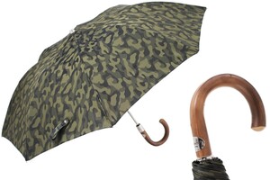 Taschenschirm Herren Tarnen Regenschirm mit Kastaniengriff - Handmade in Italy