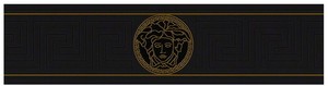 Versace Designer Barock Vliestapete Greek 935224 Schwarz / Gold - Bordre - Design Tapete - Luxus Qualitt