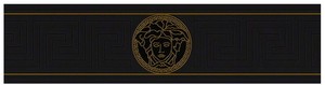 Versace Designer Barock Vliestapete Greek 935224 Schwarz / Gold - Bord�re - Design Tapete - Luxus Qualit�t