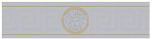 Versace Designer Barock Vliestapete Greek 935225 Silber / Gold - Bord�re - Design Tapete - Luxus Qualit�t
