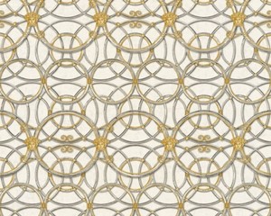 Versace Designer Barock Vliestapete IV 37049-2 - Creme / Silber / Gold - Design Tapete - Hochwertige Qualit�t