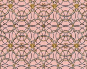 Versace Designer Barock Vliestapete IV 37049-6 - Rosa / Silber / Gold - Design Tapete - Hochwertige Qualit�t