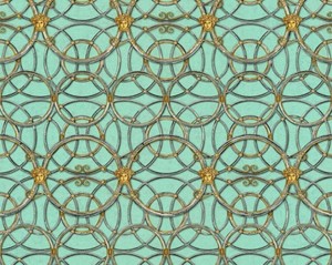 Versace Designer Barock Vliestapete IV 37049-7 - Mintgr�n / Silber / Gold - Design Tapete - Hochwertige Qualit�t