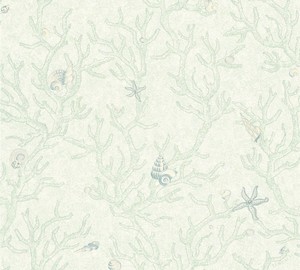 Versace Designer Barock Vliestapete Les Etoiles de la Mer 344962 Gr�n Metallic - Design Tapete - Luxus Tapete