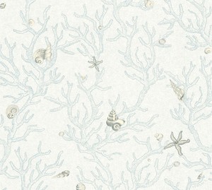 Versace Designer Barock Vliestapete Les Etoiles de la Mer 344963 Blau Metallic - Design Tapete - Luxus Tapete