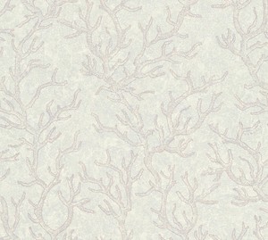 Versace Designer Barock Vliestapete Les Etoiles de la Mer 344974 Grau / Silber / Lila - Design Tapete - Hochwertige Qualit�t