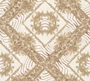 Versace Designer Barock Vliestapete Vasmare 349041 Creme / Beige / Braun - Hochwertige Qualit�t - Deko Accessoires