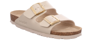 Rohde Sunnys No12 Damen Hausschuhe Sandale Pantolette Sandalette Kork Beige Lack