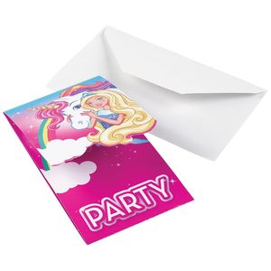 Barbie Dreamtopia - 8 Einladungen inkl. Umschlag