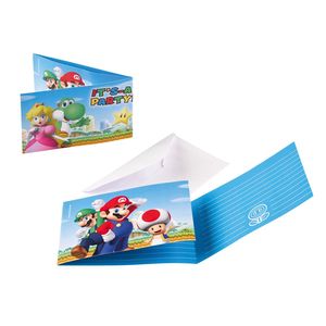 8 Einladungskarten Super Mario its a Party