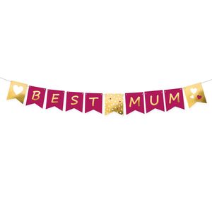 Partykette Banner Girlande Best Mom Muttertag 180 x 15 cm