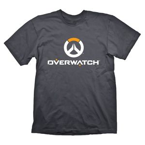 Overwatch T-Shirt Logo White/Orange on Grey , Gre M