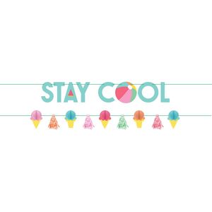 2 Partyketten Sommer Girlande Stay Cool Ice Cream Strandparty