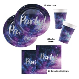 52-teiliges Party Set - Galaxy