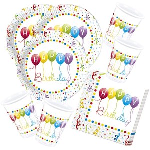 Happy Birthday Streamers 52-teiliges Geburtstag Kinder Party Set 8 Kinder
