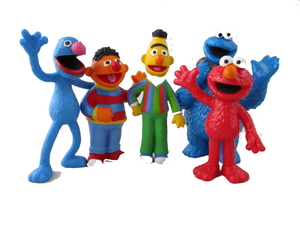 Sesamstrae Figuren 5er Set - Grobi, Bert, Ernie, Krmelmonster und Elmo