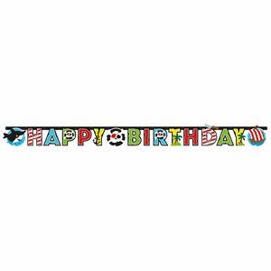 Piraten - Papier Happy Birthday Girlande / Partykette