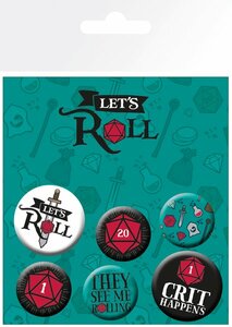 GB Eye - Lets Roll Assorted - Ansteckbutton-Set, 6 -teilig