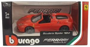 Bburago 18-36000 - Ferrari Race & Play: Modellauto Scuderia Spider 16M, 1:43
