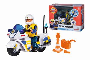 Simba 109251092 - Feuerwehrmann Sam, Polizei Motorrad mit Figur
