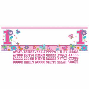 Sweet Birthday Girl personalisierbar Signalbanner 165 x 50,8 cm