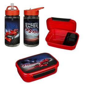 Scooli Speed Racer Formel1 Rennwagen Lunch Set - Brotdose und Trinkflasche