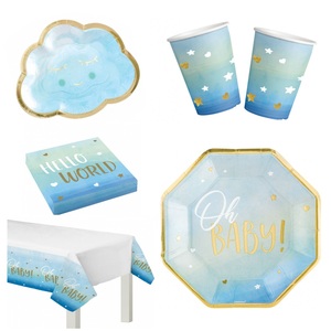 41-teiliges Party Set - Baby Shower / Babyparty - Oh Baby Boy - 8 Personen