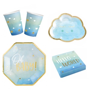 40-teiliges Party Set - Baby Shower / Babyparty - Oh Baby Boy - 8 Personen