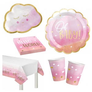 41-teiliges Party Set - Baby Shower / Babyparty - Oh Baby Girl - 8 Personen
