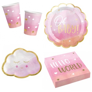 40-teiliges Party Set - Baby Shower / Babyparty - Oh Baby Girl - 8 Personen