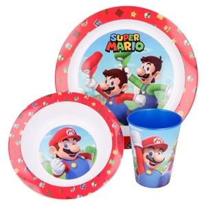 Stor 21449 - Nintendo - Super Mario 3-teiliges Fr�hst�ck Set aus Kunststoff