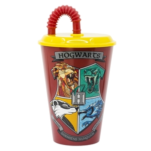 Stor 14130 - Harry Potter Kunststoffbecher mit Deckel & Strohhalm 430ml