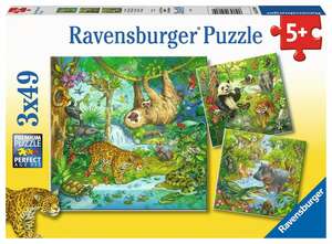 Ravensburger 05180 - Im Urwald Puzzle, 3x49 Teile