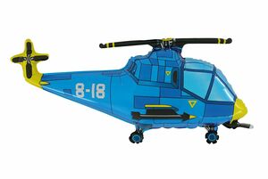 Hubschrauber Blau - Folienballon - 47 cm