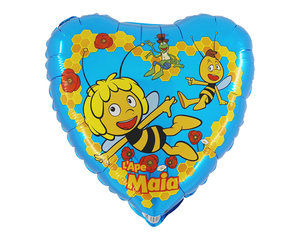 Biene Maja und Freunde - Folienballon Herzform - 43 cm